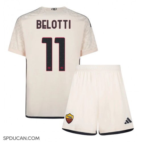 Dječji Nogometni Dres AS Roma Andrea Belotti #11 Gostujuci 2023-24 Kratak Rukav (+ Kratke hlače)